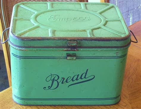 empeco metal bread box|Vintage green medal bread box & canister set, old metal  .